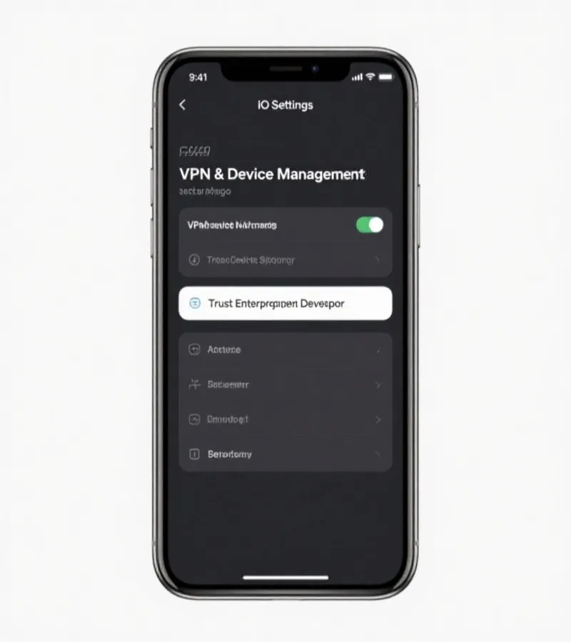 iOS设备管理设置示意图